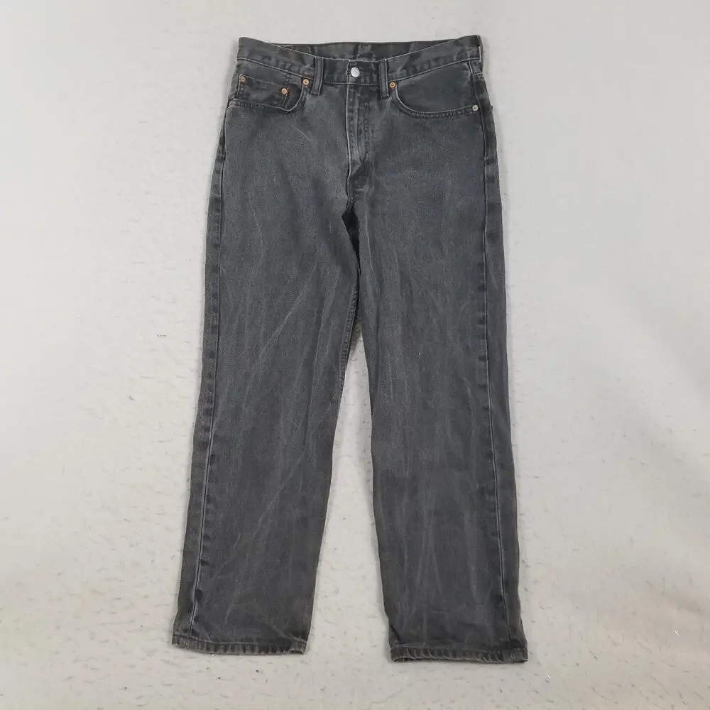 Levis 550 Relaxed Fit Jeans Mens 33x30 Gray Charcoal‎ Wash Tapered Denim Pants